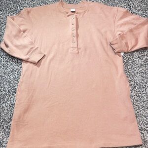 Woman’s Oversized Tunic Sweatshirt Size XL Tan Soft Relaxed | NWT